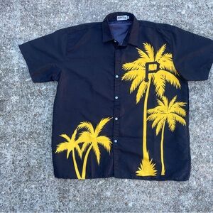 Black Pirates button-down w/ bright yell